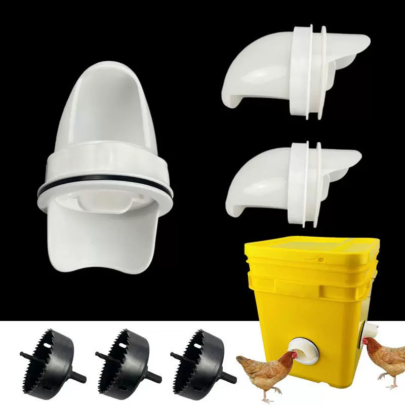 厂家鸡鸭鹅喂食器家禽喂料器鸡用料桶重力喂食鸡用食槽养殖设备
