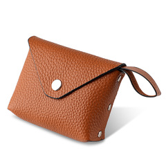 Portable compact genuine leather women's coin purse first-layer cowhide ID card holder coin cart key card storage bag