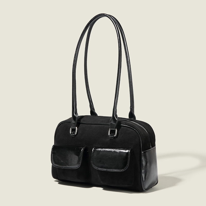 Bowling bag with multiple pockets, leisure crossbody bag, unique design, suitable for commuting - Yoonjin's style, recommended from Korean Instagram.