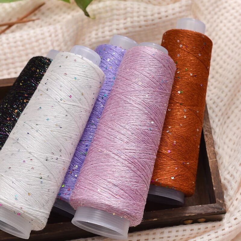 Special Offer Summer Tencel Cotton Clearance Sale Sequins Yarn Thread Wool Yarn Mixed Yarn DIY Colorful Handmade Weaving Without