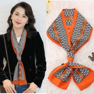 New Style Small Scarf Skinny Long Scarf Women's Spring and Autumn Stylish Fashion All-match Decorative Scarf Scarf