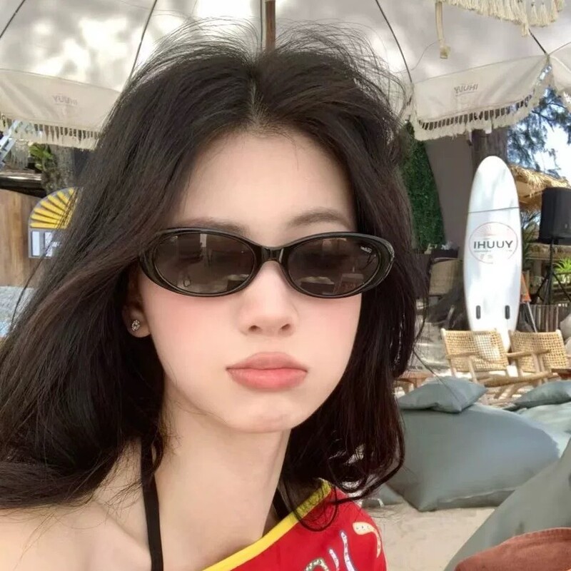 新款日系复古网红甜酷猫眼墨镜女高级感防晒太阳眼镜街拍太阳镜潮|undefined