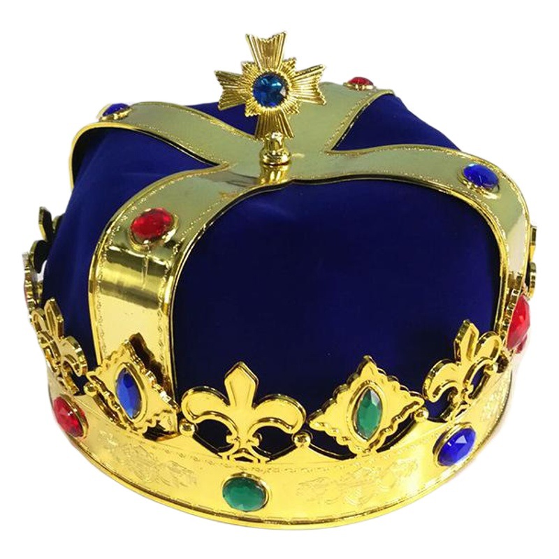 Corona de rey, sombrero de Halloween, disfraz de fiesta infantil, corona de emperador de plástico, accesorios para actuaciones, sombrero de cumpleaños con forma de corona.