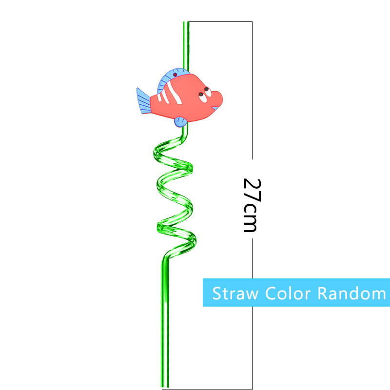 Amazon transfronterizo submarino de dibujos animados de plástico biológico paja mundo submarino Niños Accesorios de dibujos animados fiesta pequeño regalo