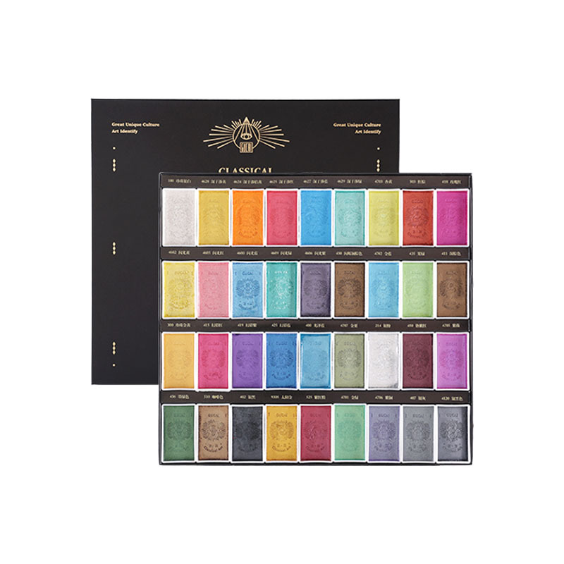 Rubens nacarado color 36 colores 6 colores pintura china traje de pintura acuarela sólida opaca pintura tinte