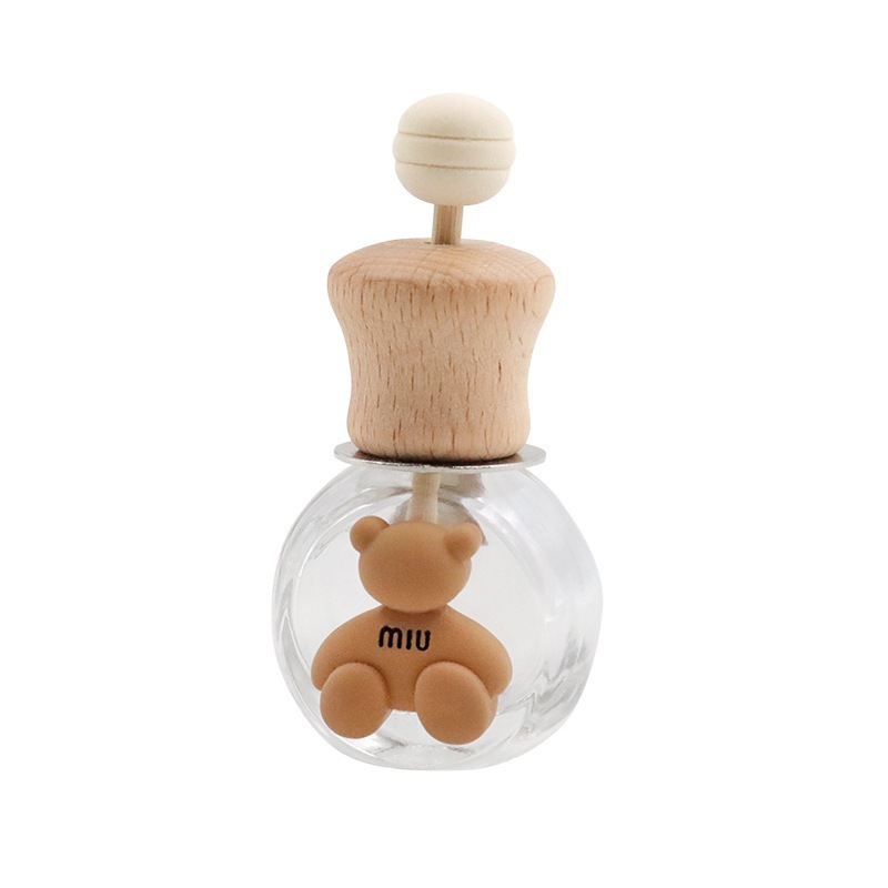 Fragancia de coche, líquido volátil, botella vacía, aceite esencial de aromaterapia autoinstalado, aire acondicionado, salida de aire, té blanco, fragancia ligera, dibujos animados duraderos, lindo