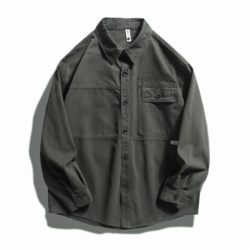 Men's Clothing supply of work shirt style jacket for men, spring and autumn style,loose casual long sleeved shirt for men_voghion.com