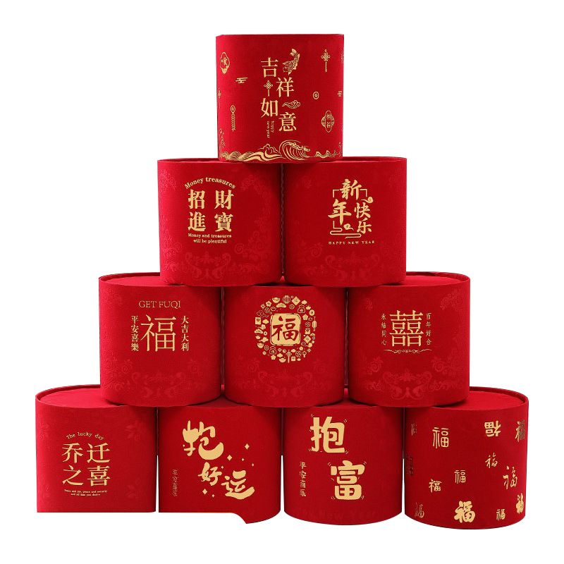 Cubo de abrazos de Año Nuevo, cubo de la fortuna redondo, cubo para arreglos florales, cubo de la prosperidad, flores de Año Nuevo, kit de material para flores artificiales, cubo de la fortuna vacío, venta al por mayor.