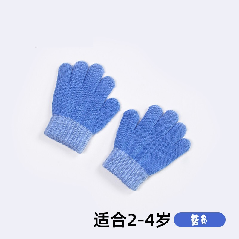 幼儿园女宝宝手套男孩冬季儿童防寒保暖可爱五指针织毛线手套批发|undefined