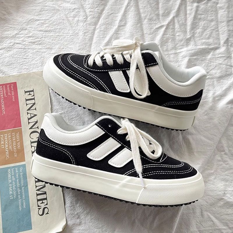 Primavera zapatos blancos de mujer retro zapatos de skate rojo, zapatos de lona casuales, estilo de puerto, nicho de diseño chic zapatillas deportivas