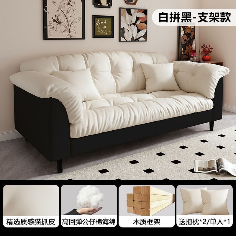 Camellia [black + white] cat claw leather/high-end delicate