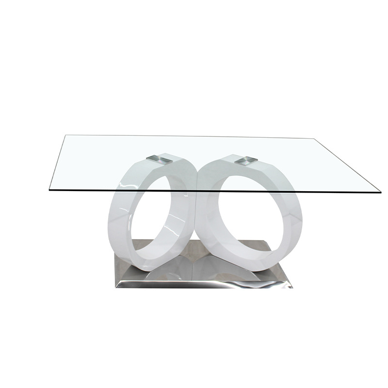 Mesa de comedor de vidrio transparente temperado de exportación mesa de mesa de lujo nórdica mesa de comedor moderna simple image 6