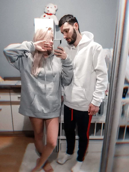 Amazon Cross-Border Unisex Couple's Matching Sweatshirts Wholesale Autumn and Winter Casual Hooded Jackets Loose Fit