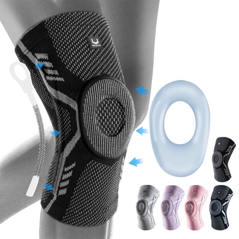 Vilico primavera y verano profesional deportes al aire libre baloncesto corriendo rodillera de silicona amortiguador de resorte soporte antideslizante equipo de protección