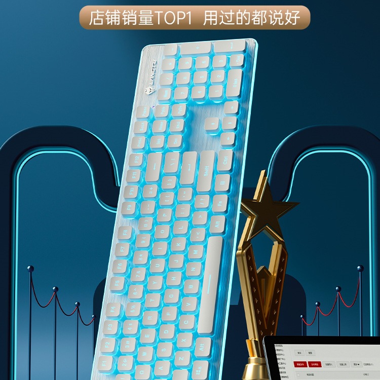 静音键盘有线台式电脑通用笔记本女生办公游戏电竞专用鼠标套装