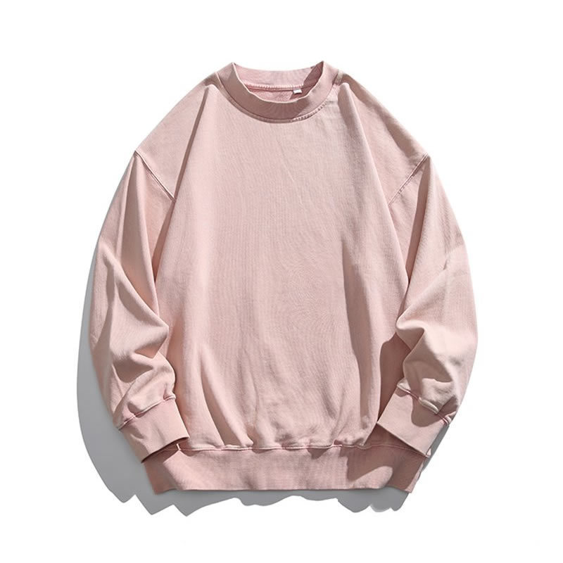 Japanese Retro Youth High Street Solid Color Basic 460g Heavyweight Sweatshirt Men's Autumn Oversized Hooded Top