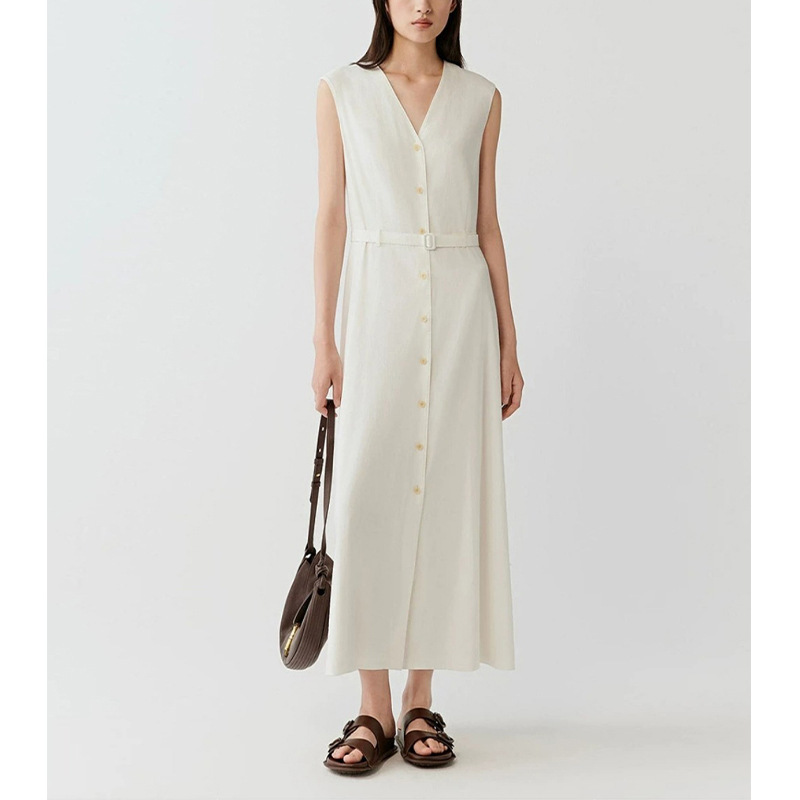 【Order】French-Style Elegant V-Neck Sleeveless Dress for Women, Waist-Cinching, High-End, Stylish, Work-Appropriate Mid-Length Dress 【Order】French-Style Elegant V-Neck Sleeveless Dress for Women, Waist-Cinching, High-End, Stylish, Work-Appropriate Mid-Length Dress
