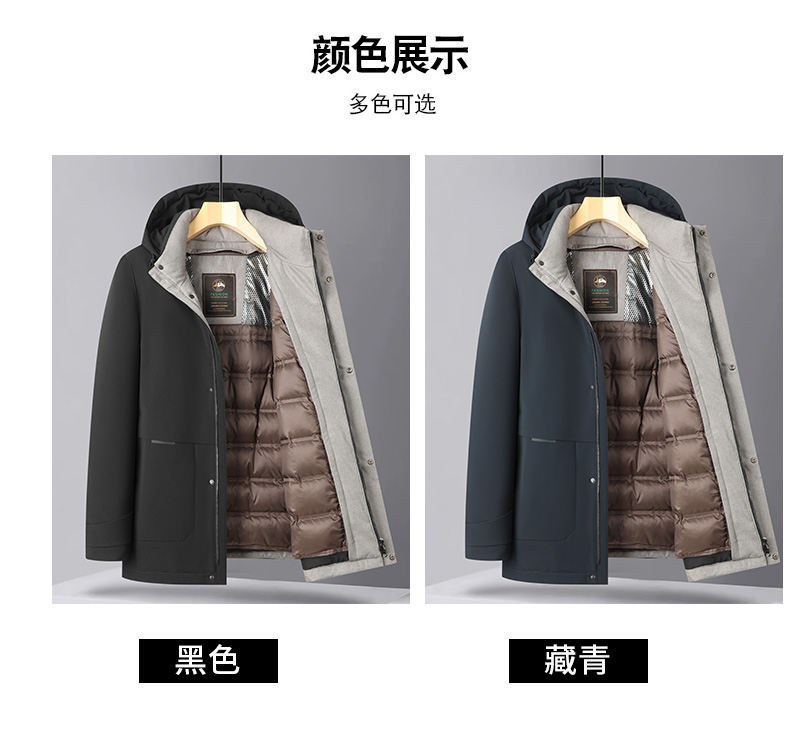 LANSBOTER/莱诗伯特 鹅绒内胆羽绒服冬季男装中年商务休闲保暖羽绒服