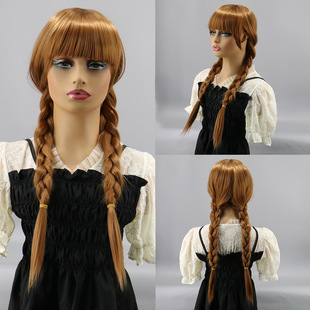 Fashion cos wig cross-border foreign trade exclusive for bangs female hair double ponytail twist braid wig wig wig wig wig