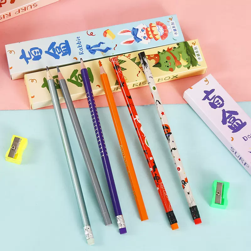 创意卡通铅笔盲盒文具套装开学礼品彩铅盲袋学生学习用品奖品批发