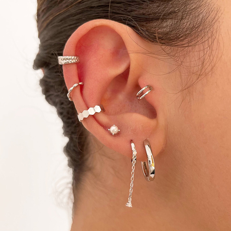 Simple Style Geometric Copper Drop Earrings Plating Zircon Copper Earrings