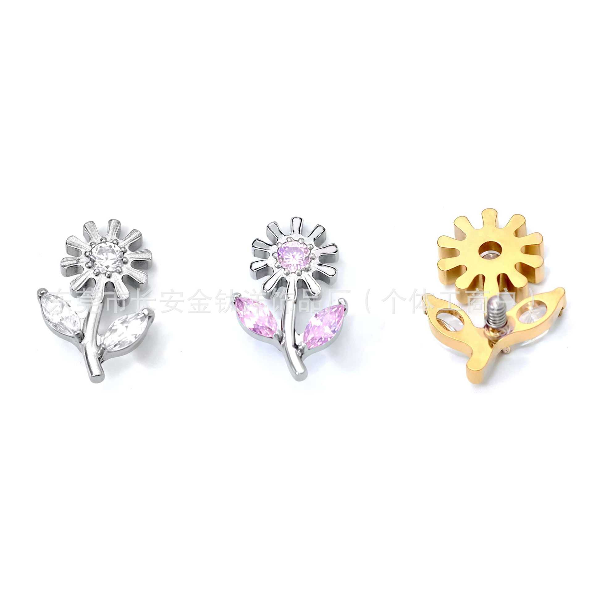 Pointed titanium steel lip stud product view