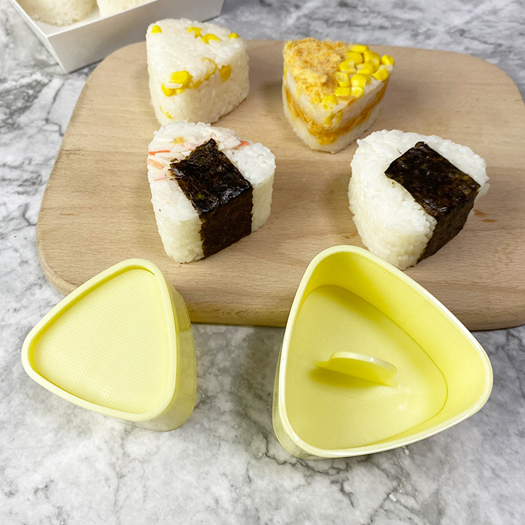 Large and Small Triangle Rice Ball Mold Sushi Mold Children's Rice Bento DIY Nori Seaweed Rice Rolls with Lunch Spoons