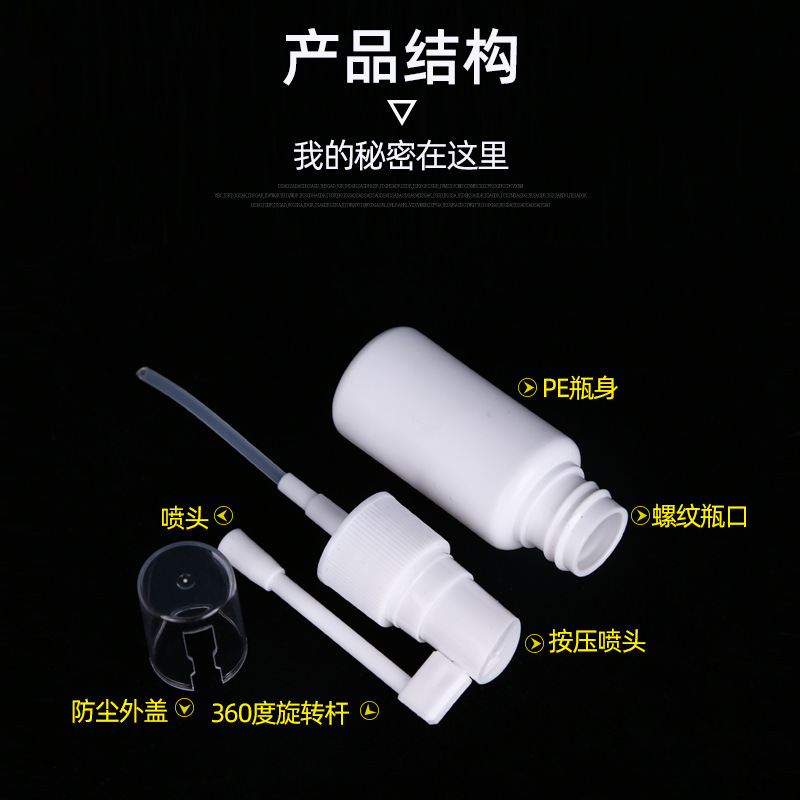 卸売り10 15 20 30 ml 360度回転小型スプレーボトル医療用口腔薬透明象鼻スプレーボトル|undefined