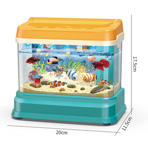 Parent-child interactive aquarium, electric music and lighting, children's pet fish tank, baby fish farming, fishing and water toys