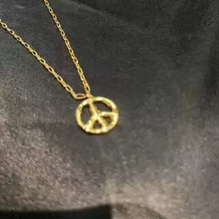 AMBUSH经典圆形反战项链和平标志男女同款符号锁骨链吊坠小众情侣|undefined