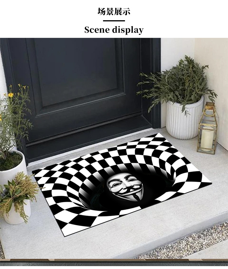 小丑地毯,恐怖系列地毯,视觉地毯,跨境地毯