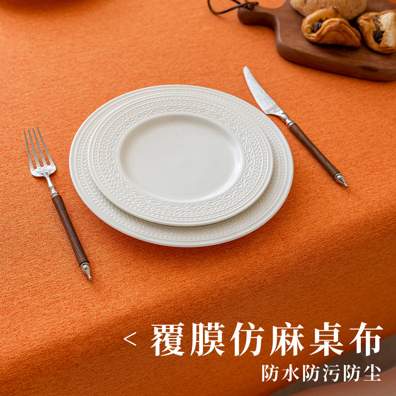 algodón tela de mesa impermeable sin lavado lujo ligero alta sensación rectangular tela de mesa de mesa antideslizante tela de mesa a prueba de polvo