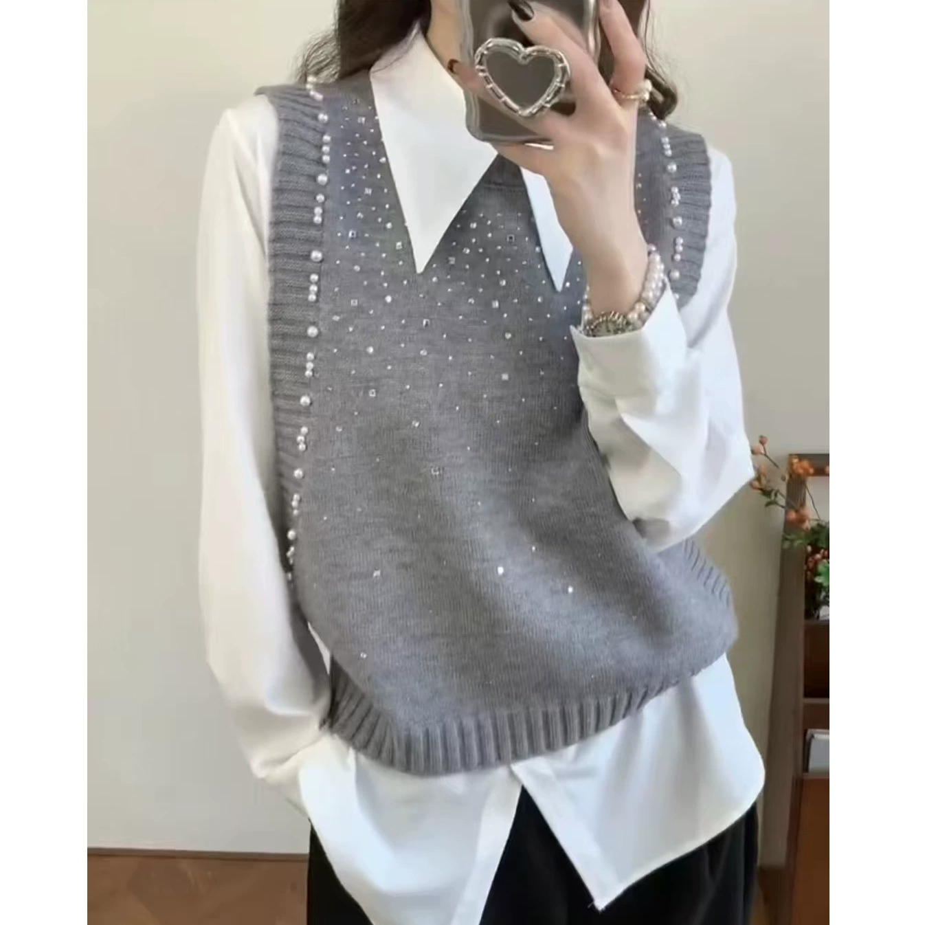 Женский модный безрукавный жилет из бисера, весна 2025 года, новый стиль