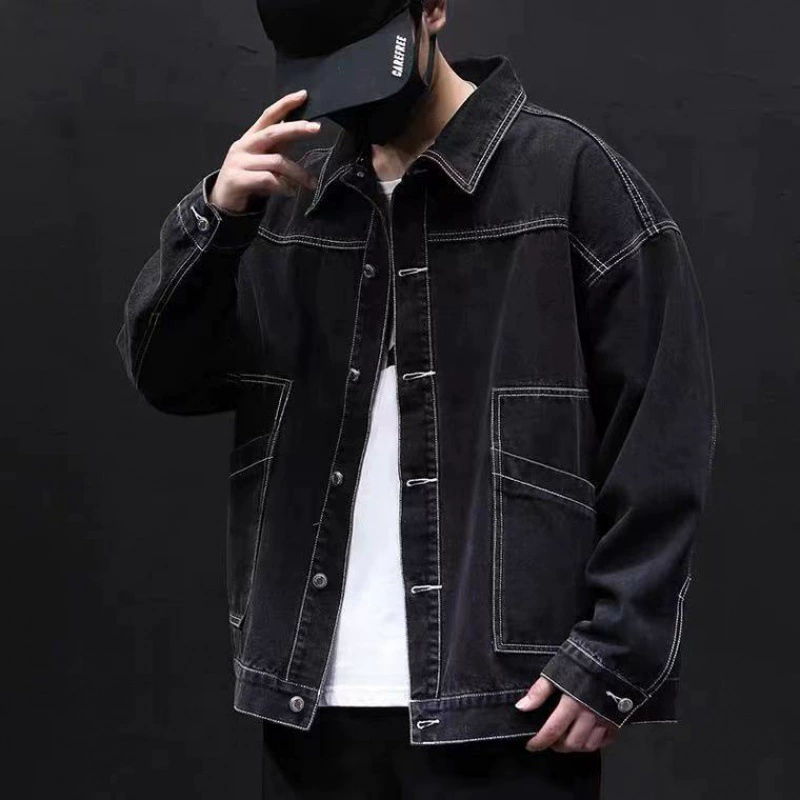 Осенняя джинсовая куртка oversize, плюс размер