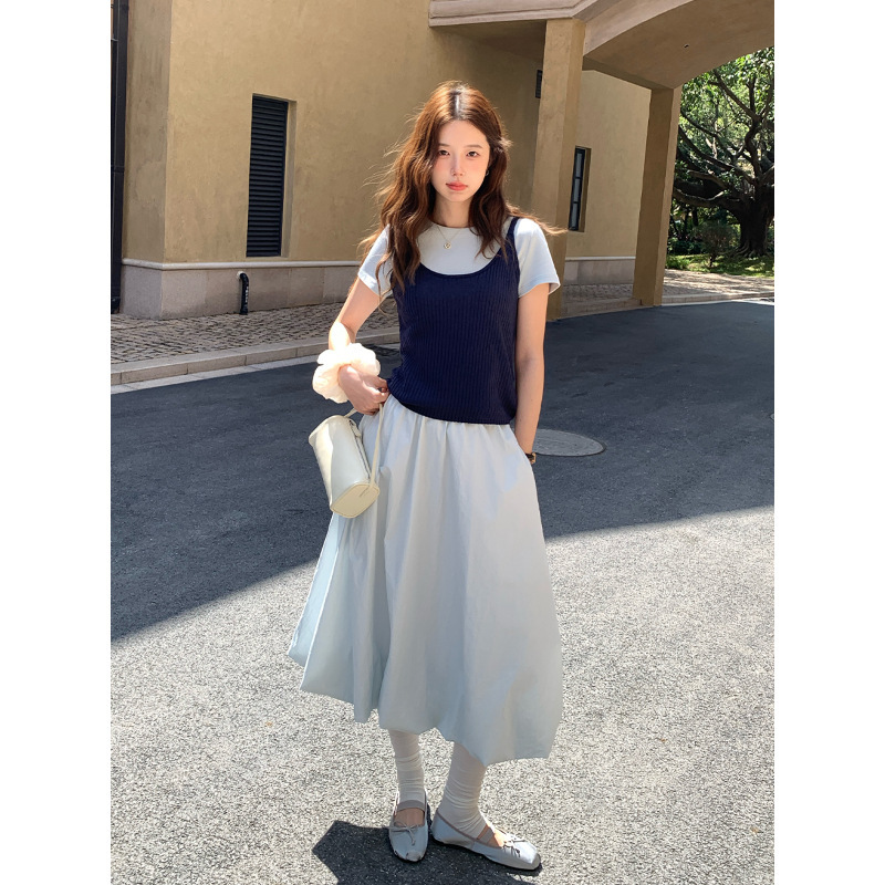 Jump Orange 2026 New Women's Spring High-Waisted Floral Skirt, Korean Style Simple Casual Versatile A-Line Half Skirt Jump Orange 2026 New Women's Spring High-Waisted Floral Skirt, Korean Style Simple Casual Versatile A-Line Half Skirt