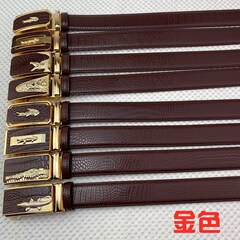 ワニ紋男性本革牛革ベルトビジネス男性式自動バックル