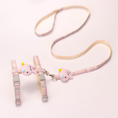 Pet I-shaped traction rope, new cat traction rope, cat leash, cat and dog chain, I-shaped back traction rope wholesale