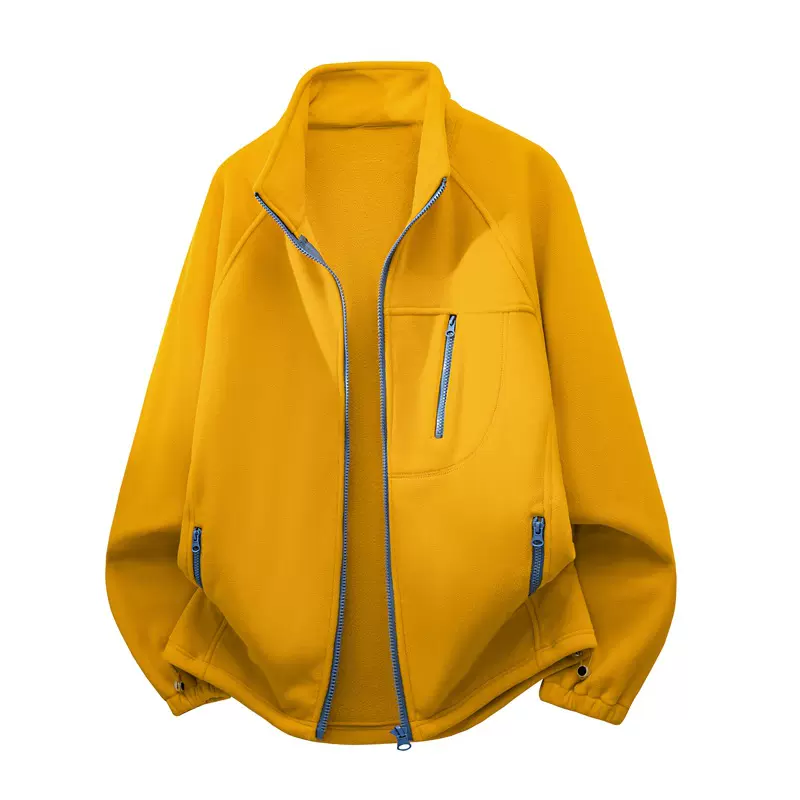 抓绒衣男士加绒加厚保暖立领开衫休闲卫衣秋冬户外居家防寒奥粒绒