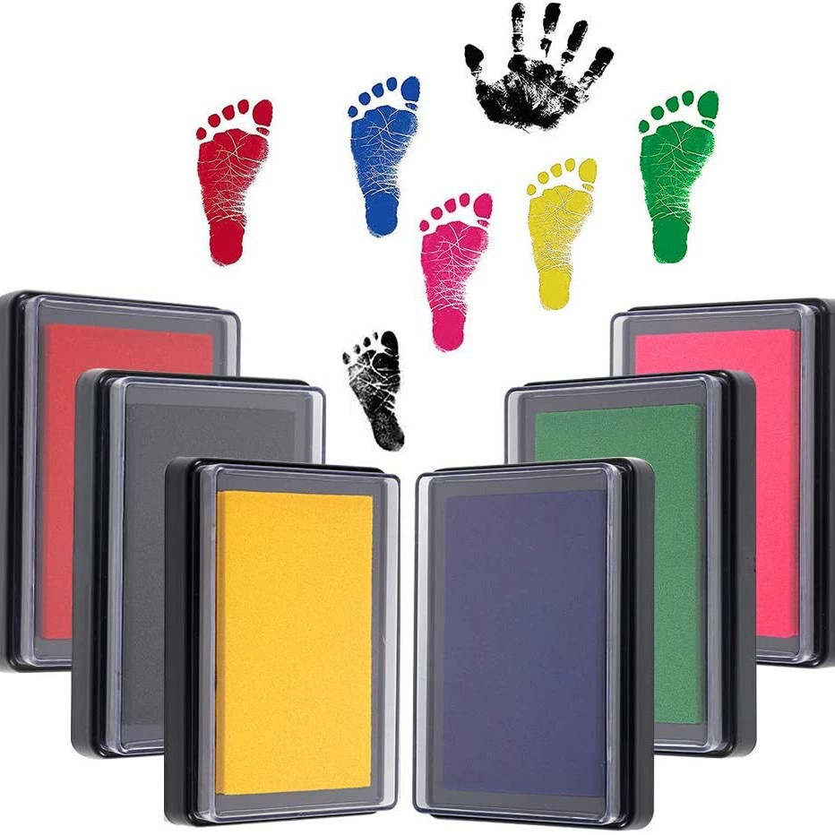 Rectangular children's ink pad for office, hands and feet prints, wholesale, pet, quick dry