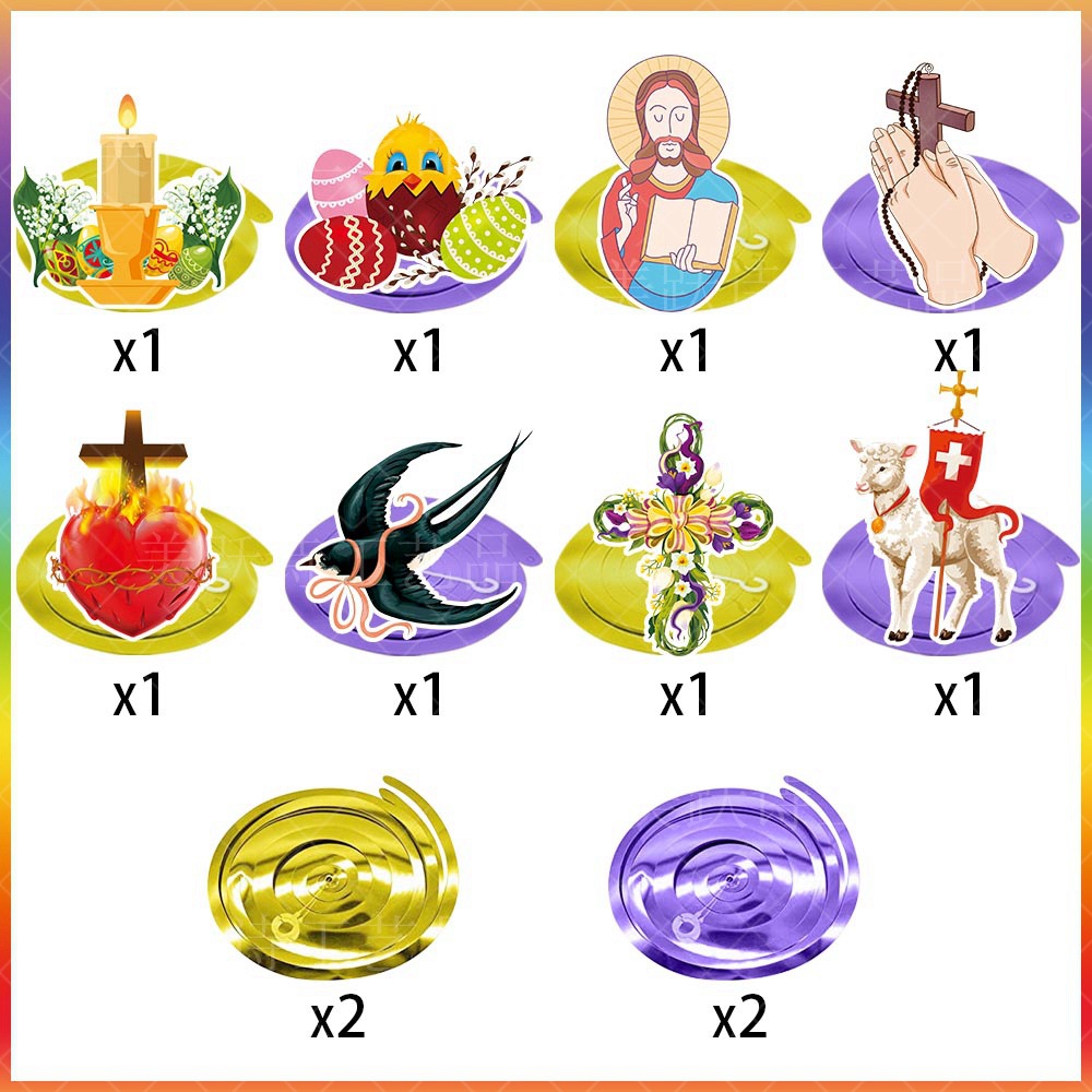 Amazon nueva decoración de Pascua Garland traje Él es resucitado Pascua bandera pastel tarjeta inserción