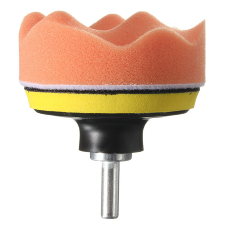 Suministro transfronterizo de comercio electrónico Placa de esponja de pulido de coche de 3 pulgadas 7 piezas traje de encerado de onda plana almohadilla de esponja rueda de lana