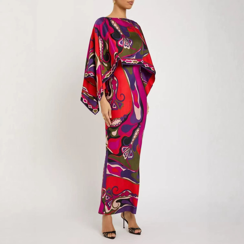 Amazon 2026 European and American Cross-Border Ins New Spring Silk Cape + Suspender Dress Digital Print Set Amazon 2026 European and American Cross-Border Ins New Spring Silk Cape + Suspender Dress Digital Print Set