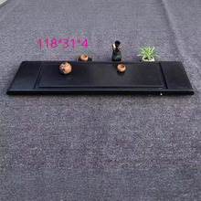 歙砚石材新中式黑色茶盘天然原石茶海精品家用茶台端砚壶承婺源砚