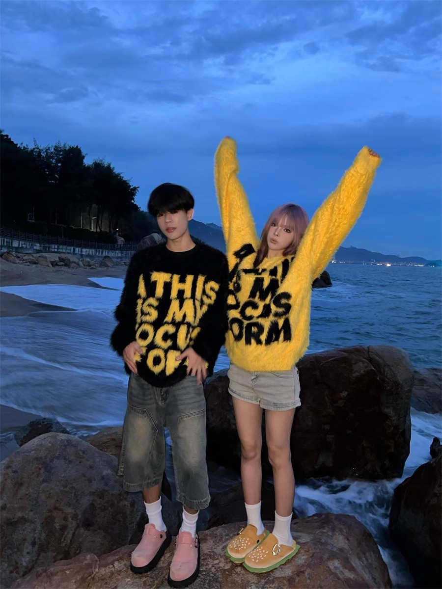 Men's Wool Sweater Lazy Style Couple Knit Pullover Autumn Winter_voghion.com