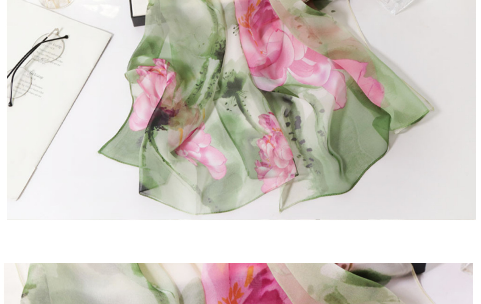 Women's Elegant Flower Georgette Silk Scarves display picture 9
