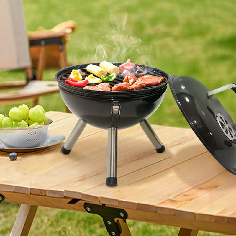 Comercio exterior al por mayor esmalte brillante profundo de alta calidad 14 pulgadas horno de manzana al aire libre horno de barbacoa esférico portátil horno de barbacoa redondo