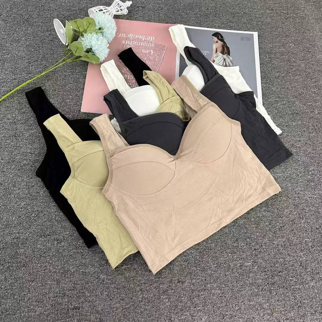 Nueva taza fija sin costuras hermosa espalda sin anillo de acero ropa interior chaleco chaleco sexy ropa interior base sostén al por mayor
