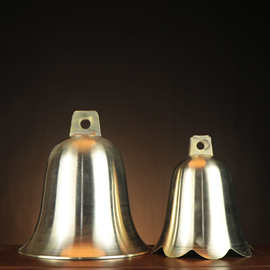 铜圆口 大号寺庙宝塔学校上课用挂件铜钟 铜 铃铛 铜风铃