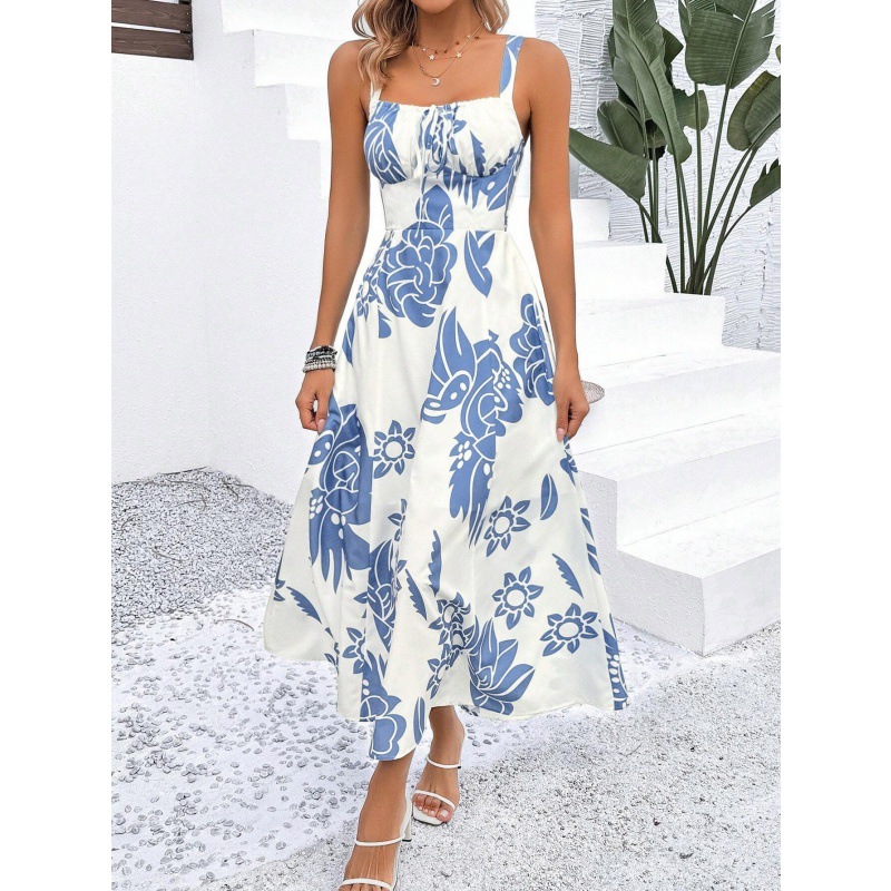 White background with blue flowers
