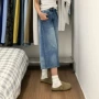 高腰美式梨形显瘦牛仔裤